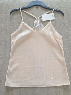 Grace Light Beige Sequin V-Neck Camisole